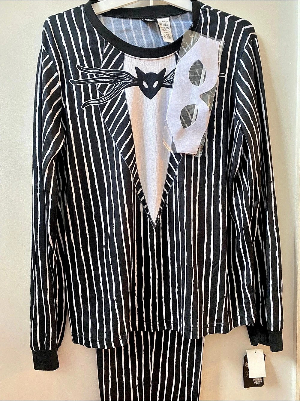 Disney Jack Skellington Pinstripe Costume Pajama Set with Mask Pajama Set